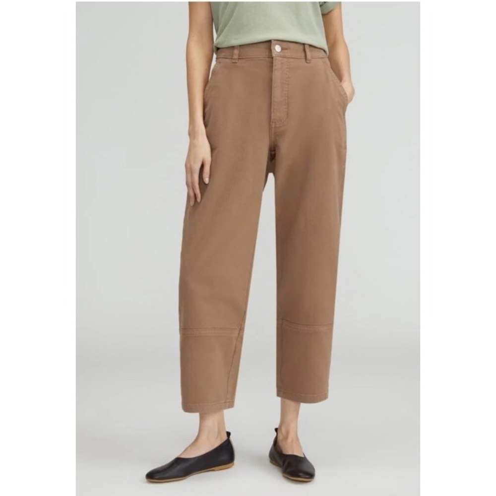 Everlane Utility Barrel Pants Organic Cotton Curved Leg Trousers Women's 12